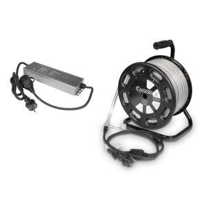 LED-nauha / Työvalo AGGE COB 230V - 1500 lm/m, 25 m - Kela, Nauha virtajohdolla + PowerBank