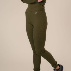 Algae Ribbed OCN Weed® Leggingsit Army Vihreä