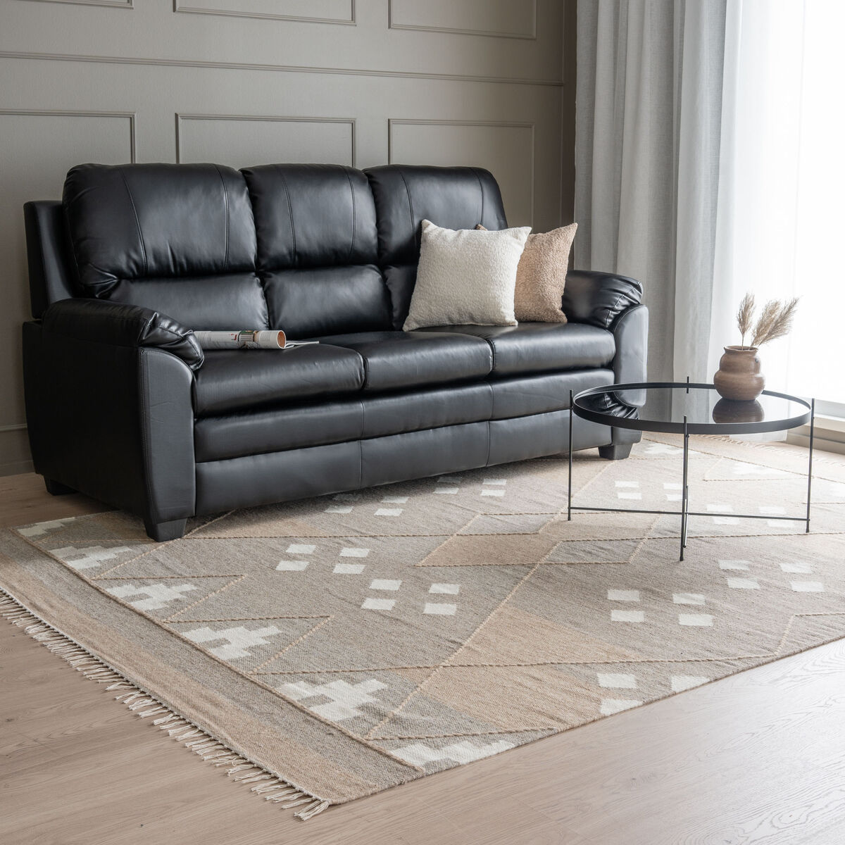 Alppi villamatto 200x290 cm beige/harmaa