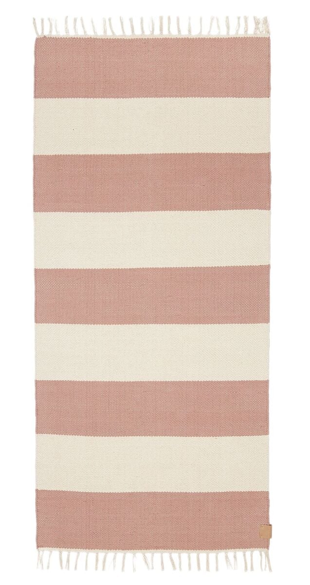 Anno Nuppu puuvillamatto 70x150 cm luonnonvalkoinen/roosa