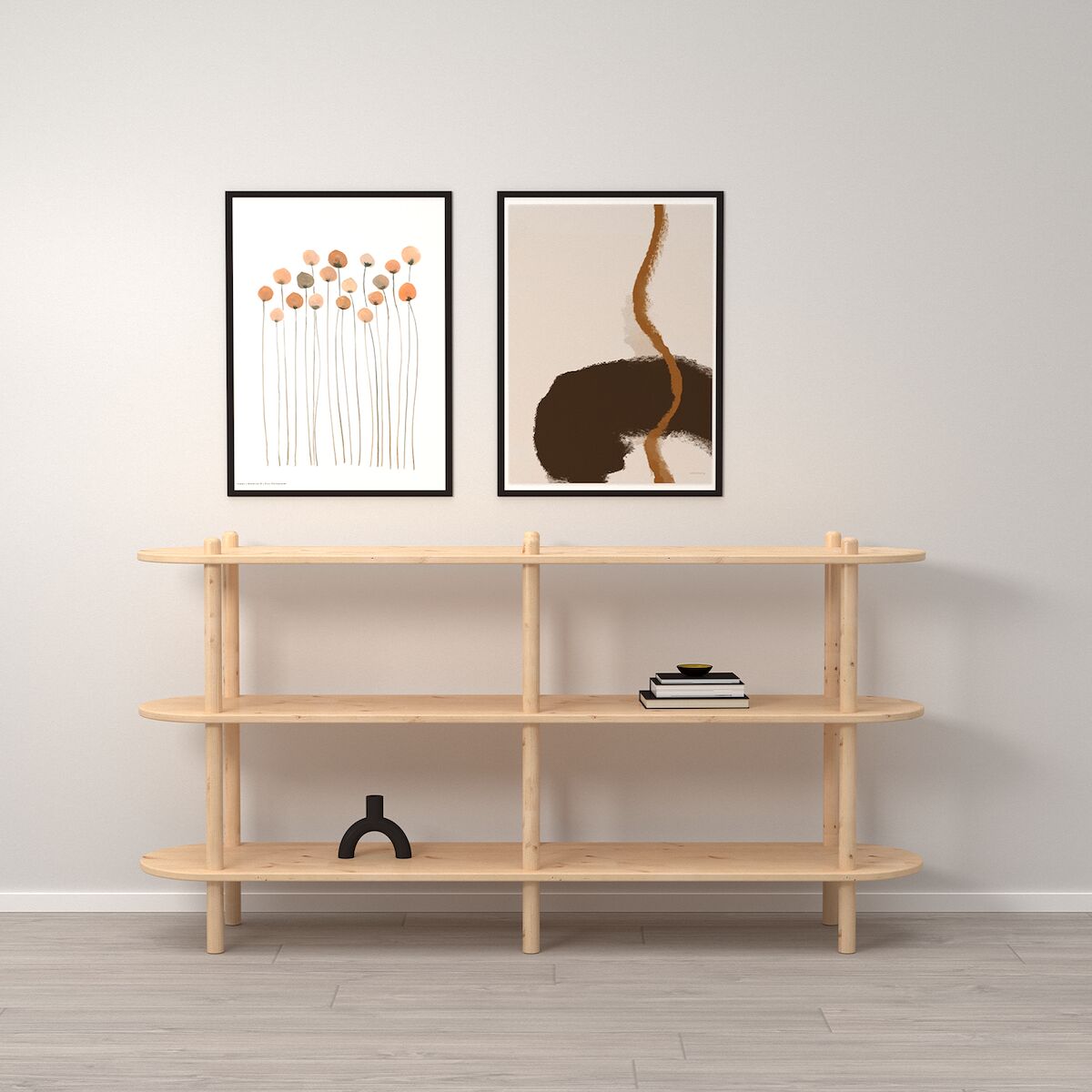 Askel avohylly 165x35x86 cm puuvalmis