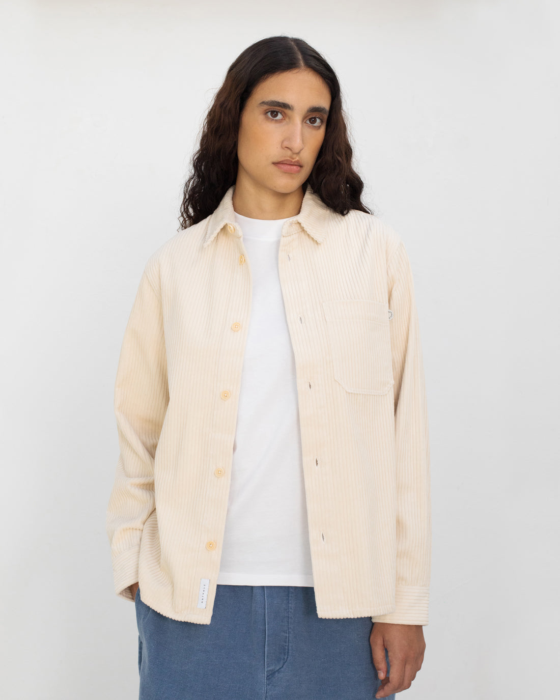 Cord Casual Unisex Shirt White