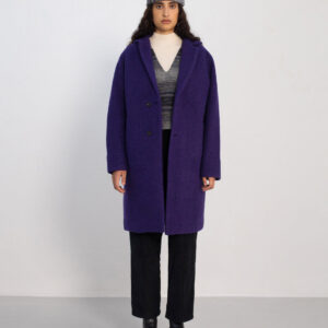 Formal Unisex Wool-Blend Coat Purple