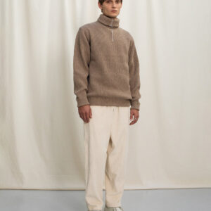 Heavy Knit Troyer Beige