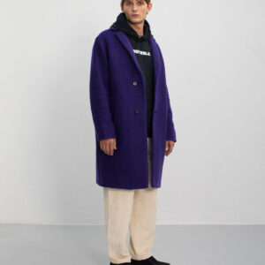 Formal Wool-Blend Coat Purple