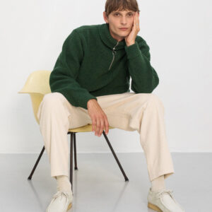 Heavy Knit Troyer Green