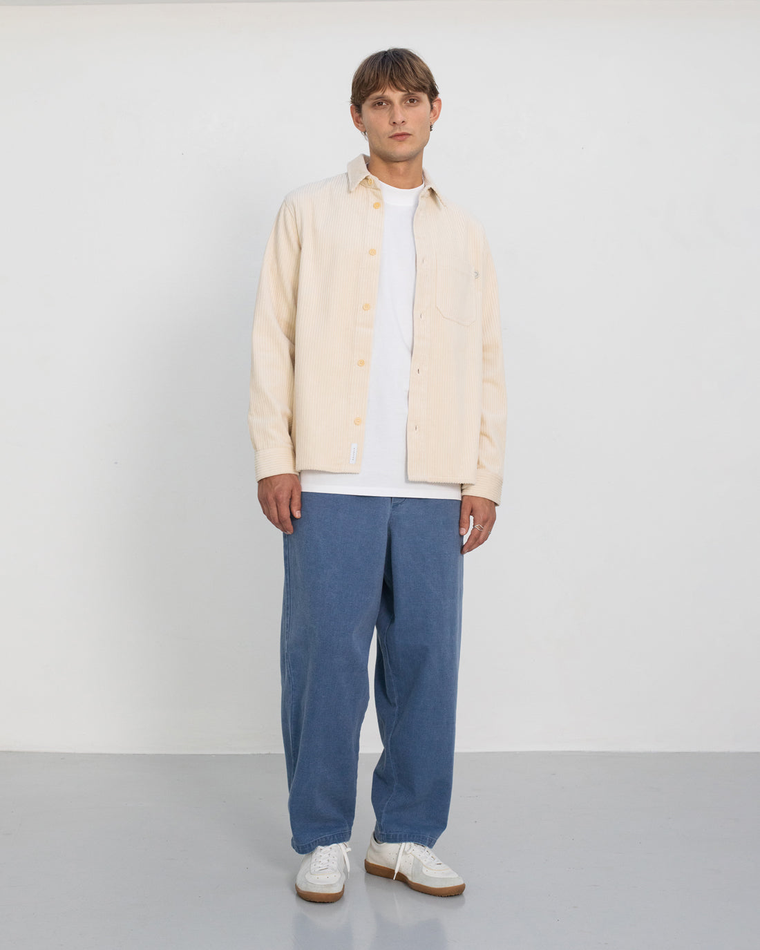 Cord Casual Shirt White