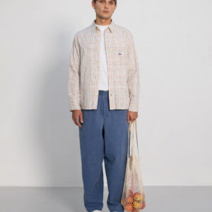 Casual Organic Cotton Shirt Off-White Check