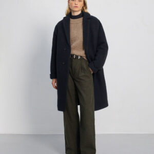 Formal Unisex Wool-Blend Coat Black
