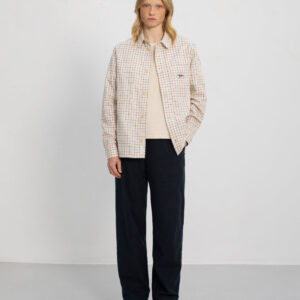 Casual Unisex Organic Cotton Shirt Off-White Check