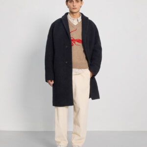 Formal Wool-Blend Coat Black