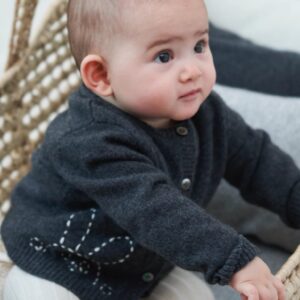 Baby Embroidered Cashmere Cardigan Rabbit