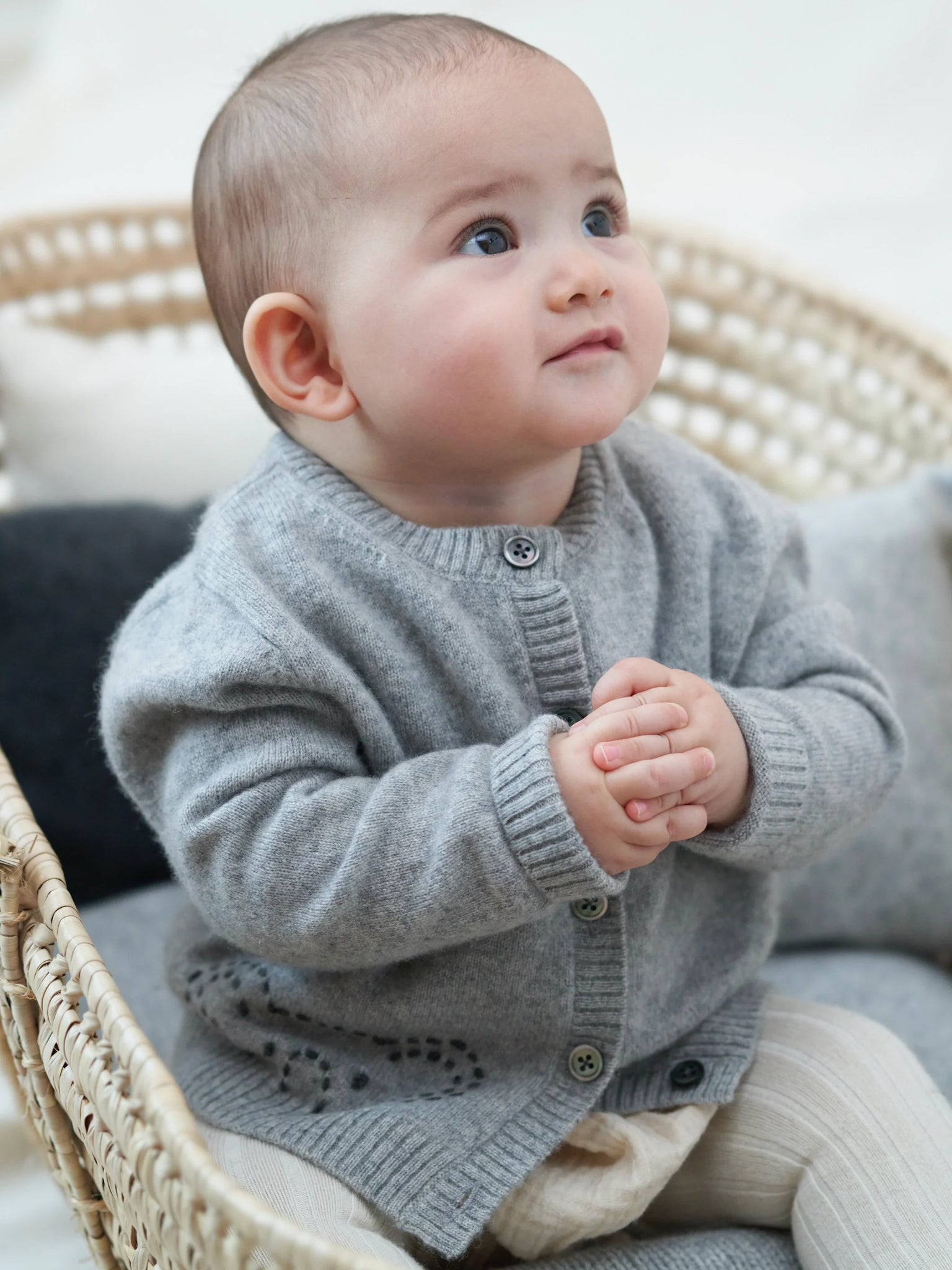 Baby Embroidered Cashmere Cardigan Koala