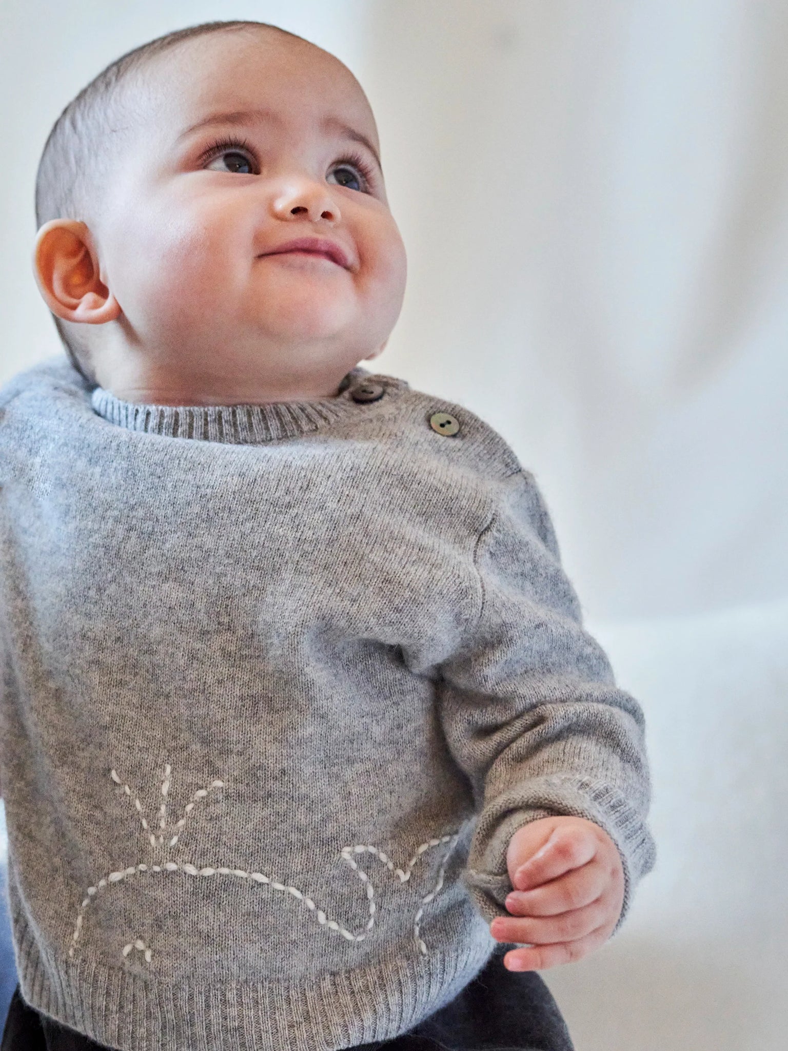 Baby Embroidered Cashmere Sweater Whale