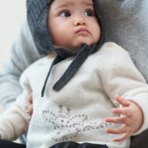 Baby Embroidered Cashmere Sweater Giraffe