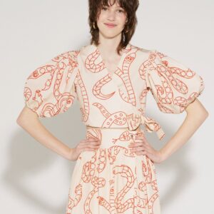 Boros Wrap Blouse Snakes Beige