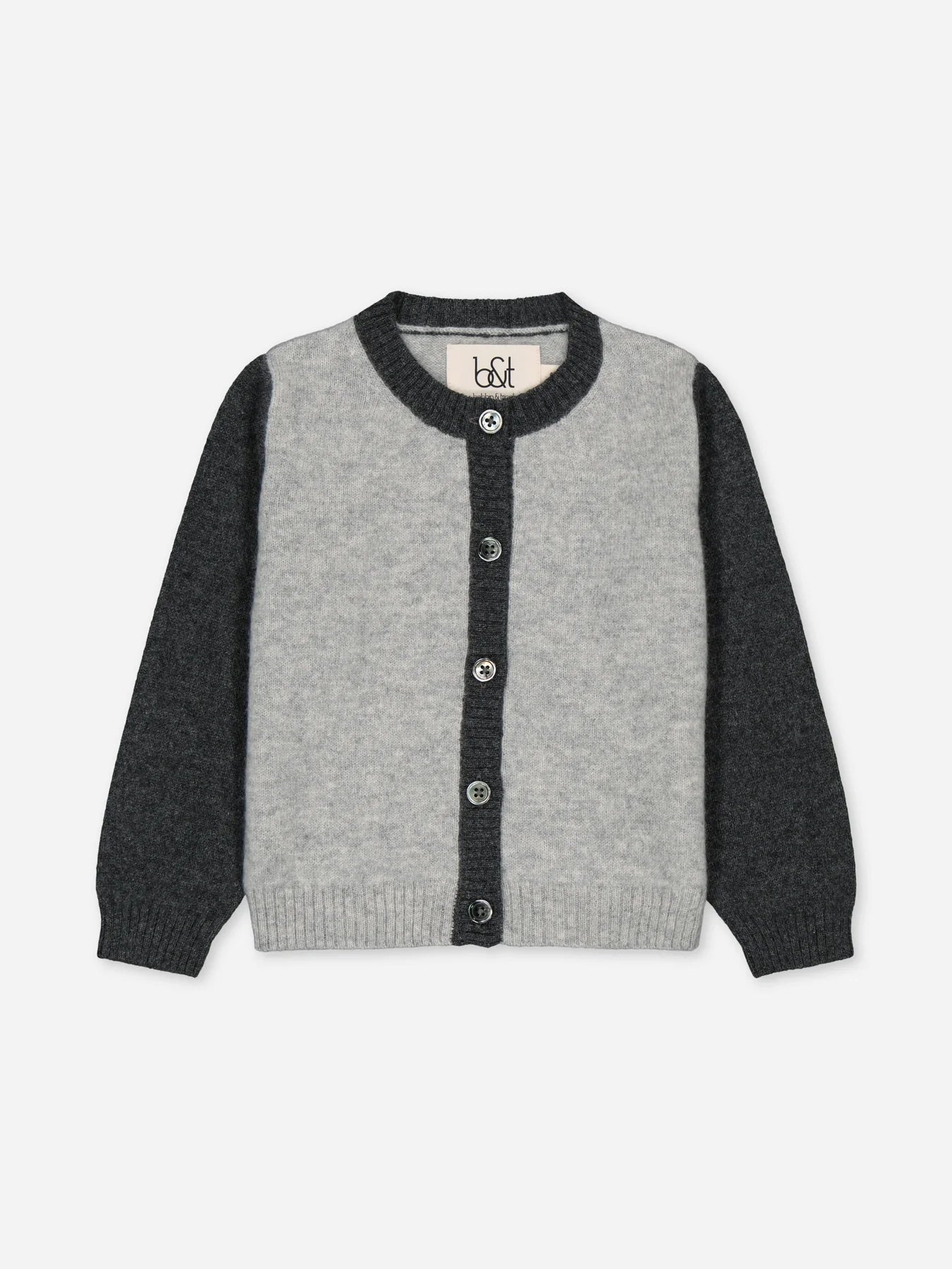 Baby Cashmere Cardigan Colorblock Grey