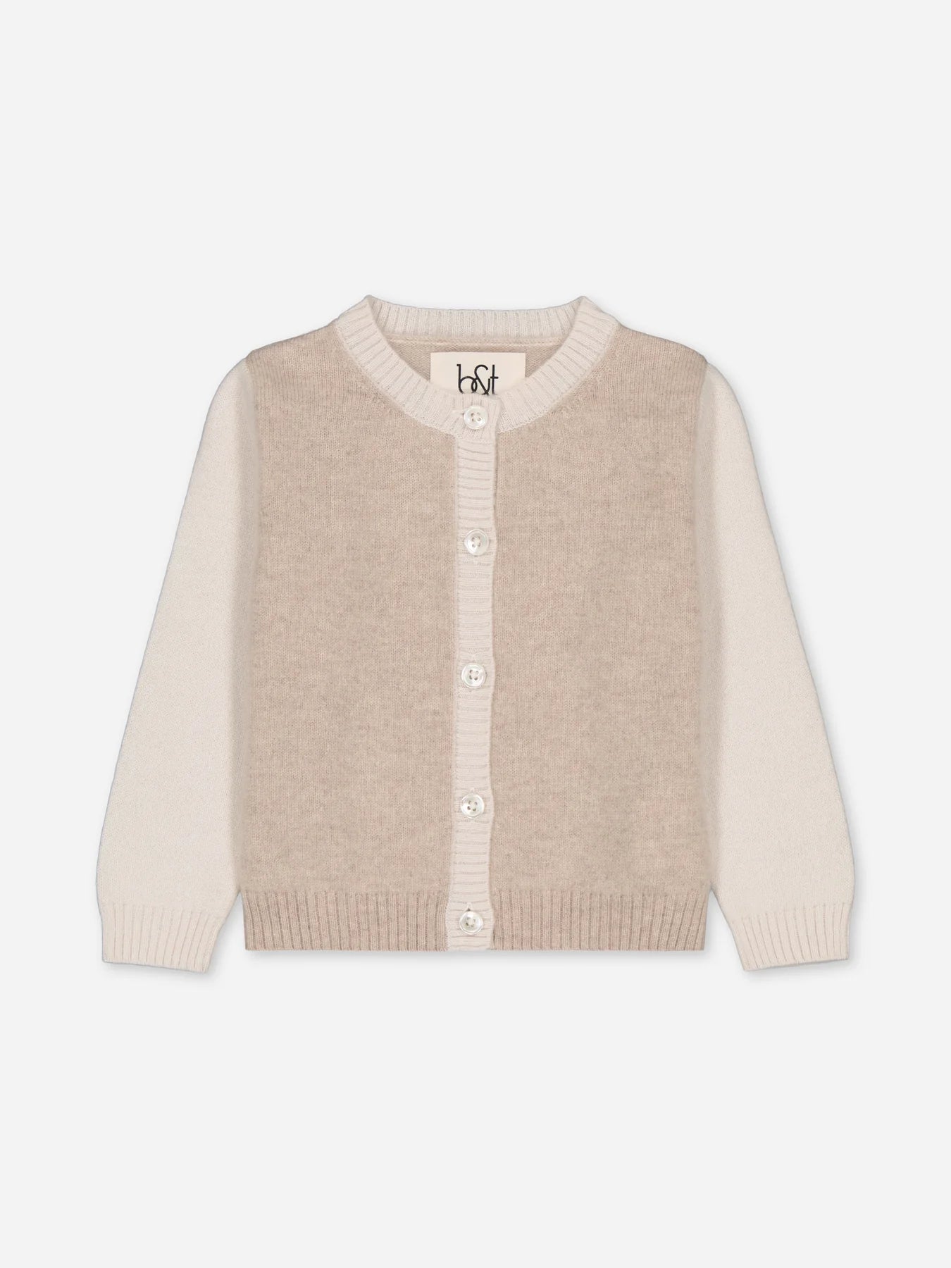 Baby Cashmere Cardigan Colorblock Beige