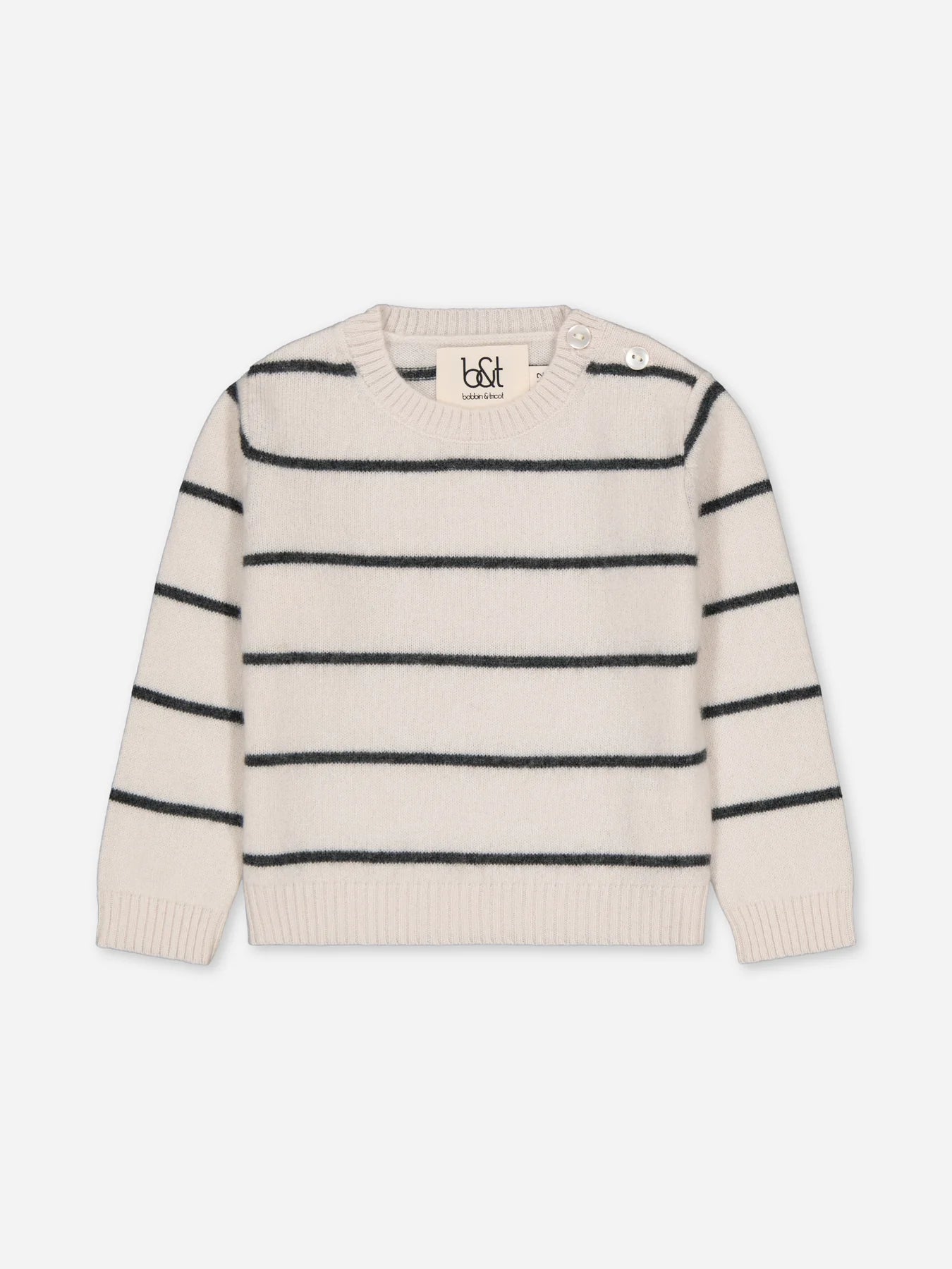 Baby Cashmere Sweater Stripes Ivory