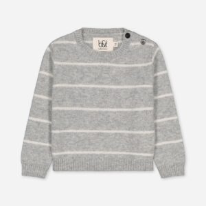 Baby Cashmere Sweater Stripes Grey