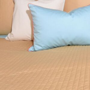 Bedspread Pale Blue & Khaki