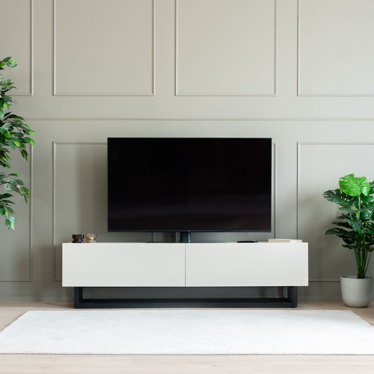 Blend tv-taso 180x37x47 cm greige/musta 2-laatuinen