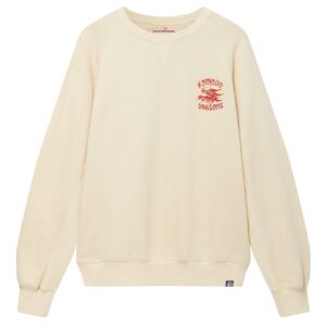 Dragon Back Print Crewneck Sweatshirt White
