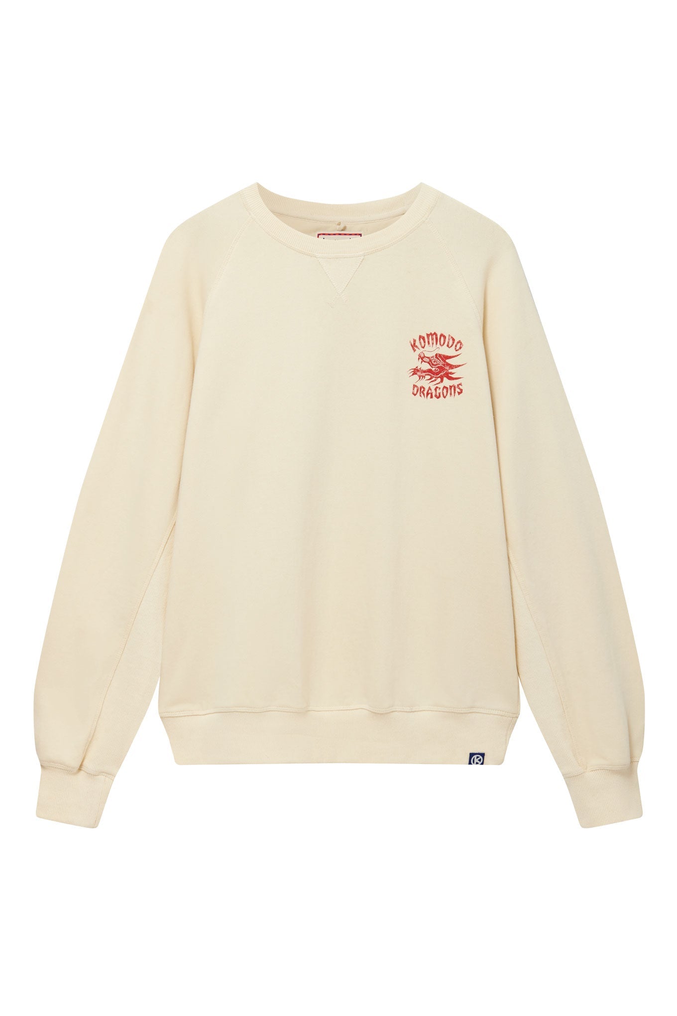 Dragon Back Print Crewneck Sweatshirt White