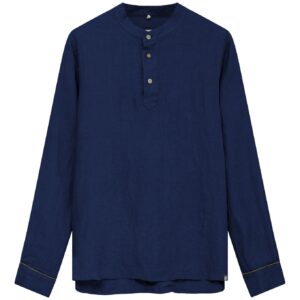 Elijah Linen Long Sleeve Navy Blue