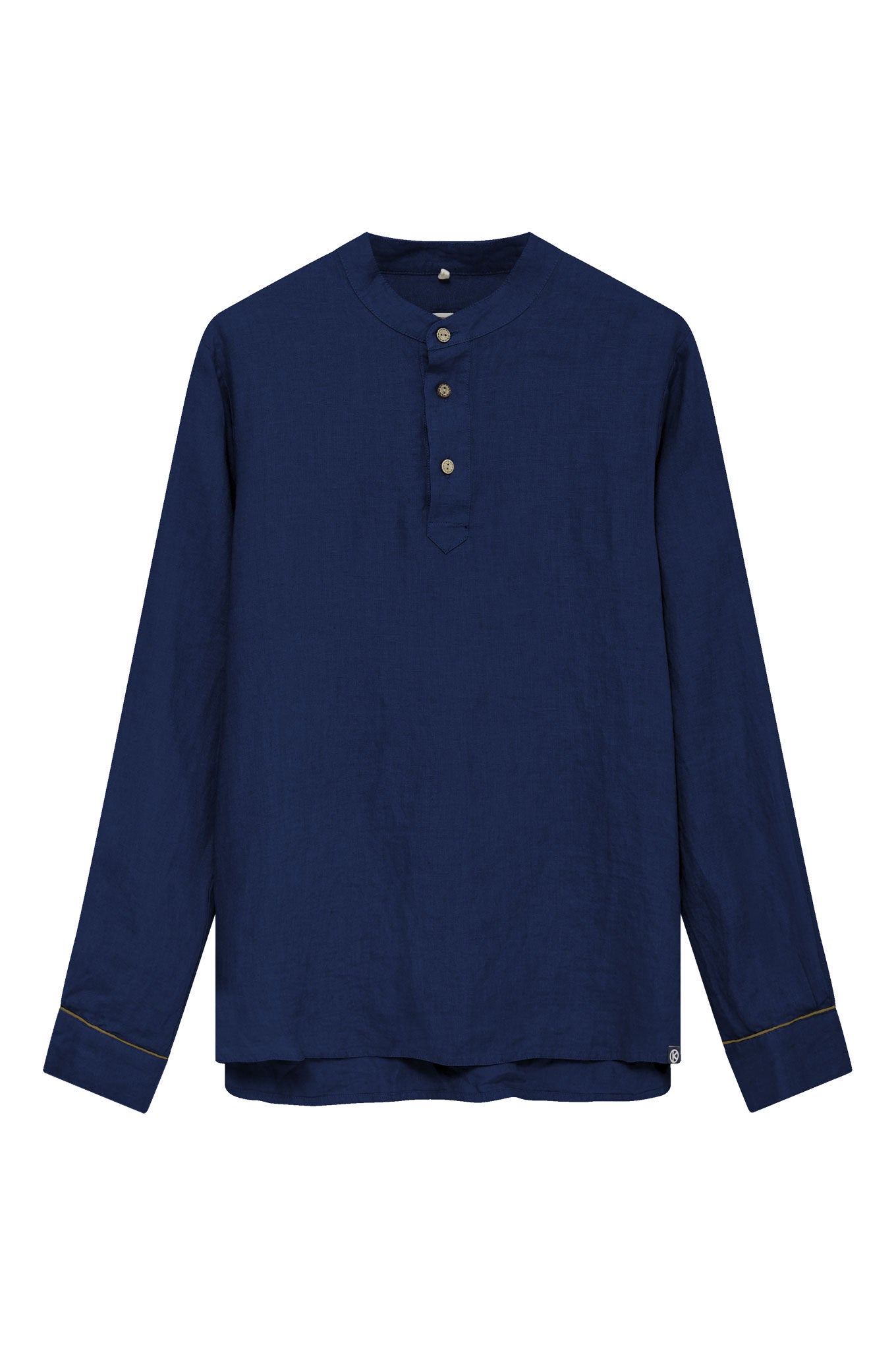 Elijah Linen Long Sleeve Navy Blue