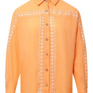 Hanako Embroidery Shirt Cantaloupe Orange