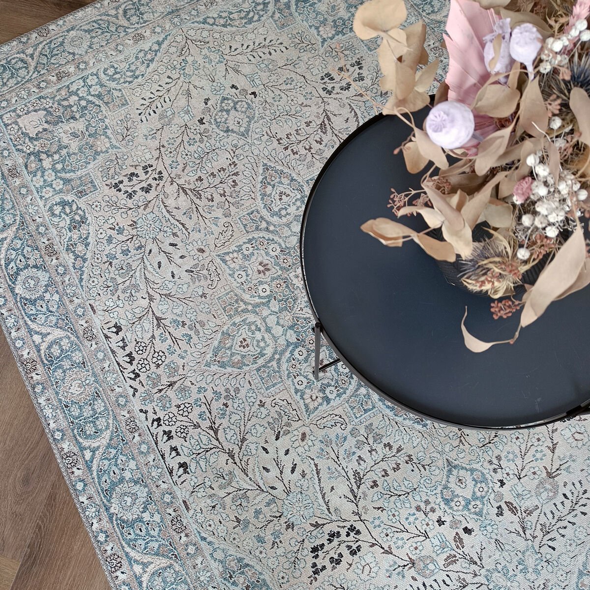 Cecilia matto 80x150 cm beige/sininen