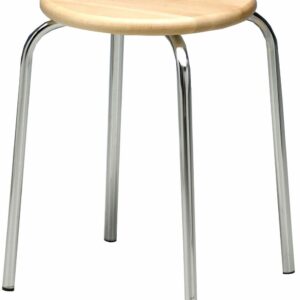 Classic jakkara 45cm pyöreä istuin kromi/koivu