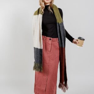 Grace Organic Cotton Denim Skirt Red