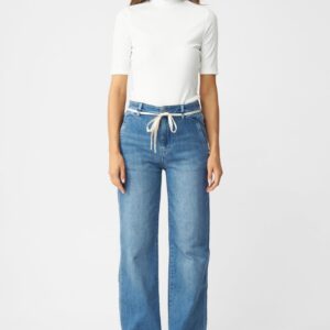 Dew Flared Soft Jeans French Pocket Medium Blue
