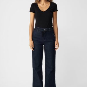 Dew Flared Soft Denim Jeans French Pocket Raw