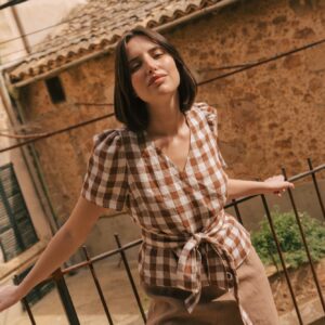 Elisa Wrap Linen Top