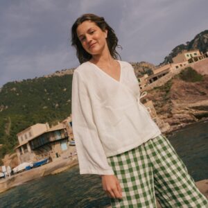 Adele Wrap Linen Top