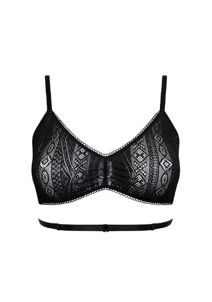 Darling Cross-Over Low Back Bra Black