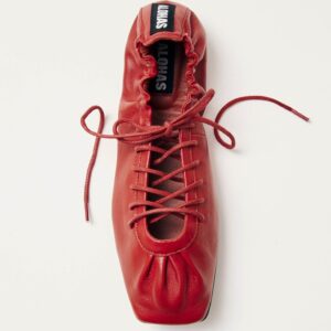Aureline Red Leather Ballet Flats