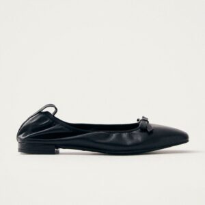 Freya Black Leather Ballet Flats
