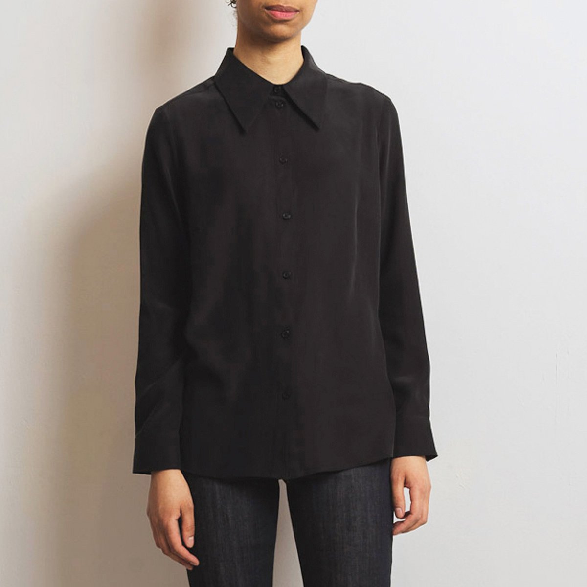 Essential Silk Shirt Black