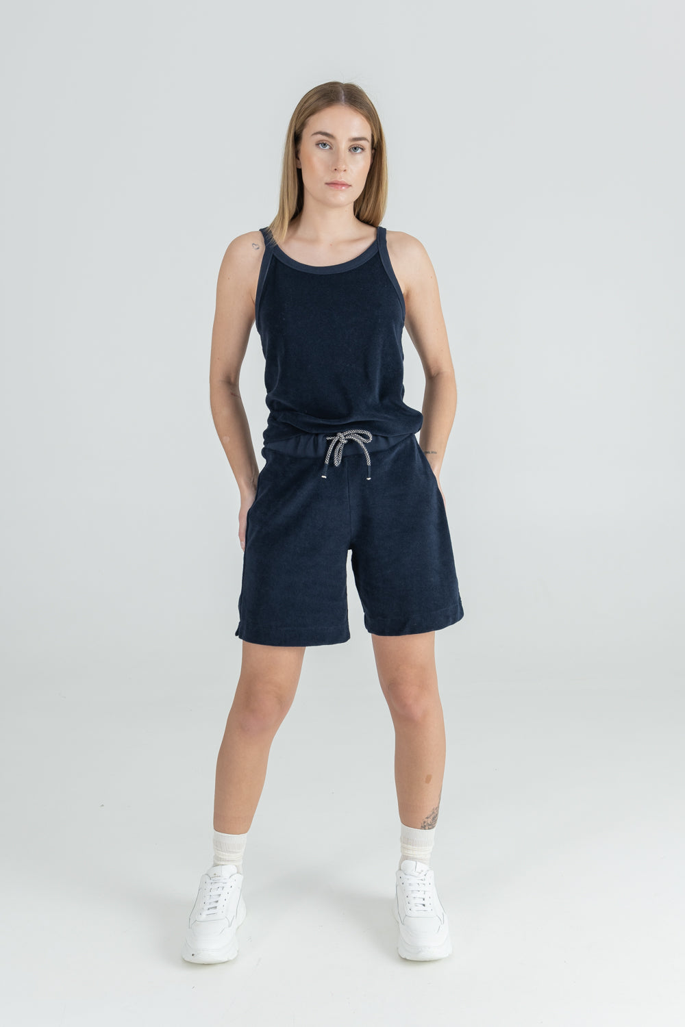 Charlotta Puuvilla Shortsit Navy