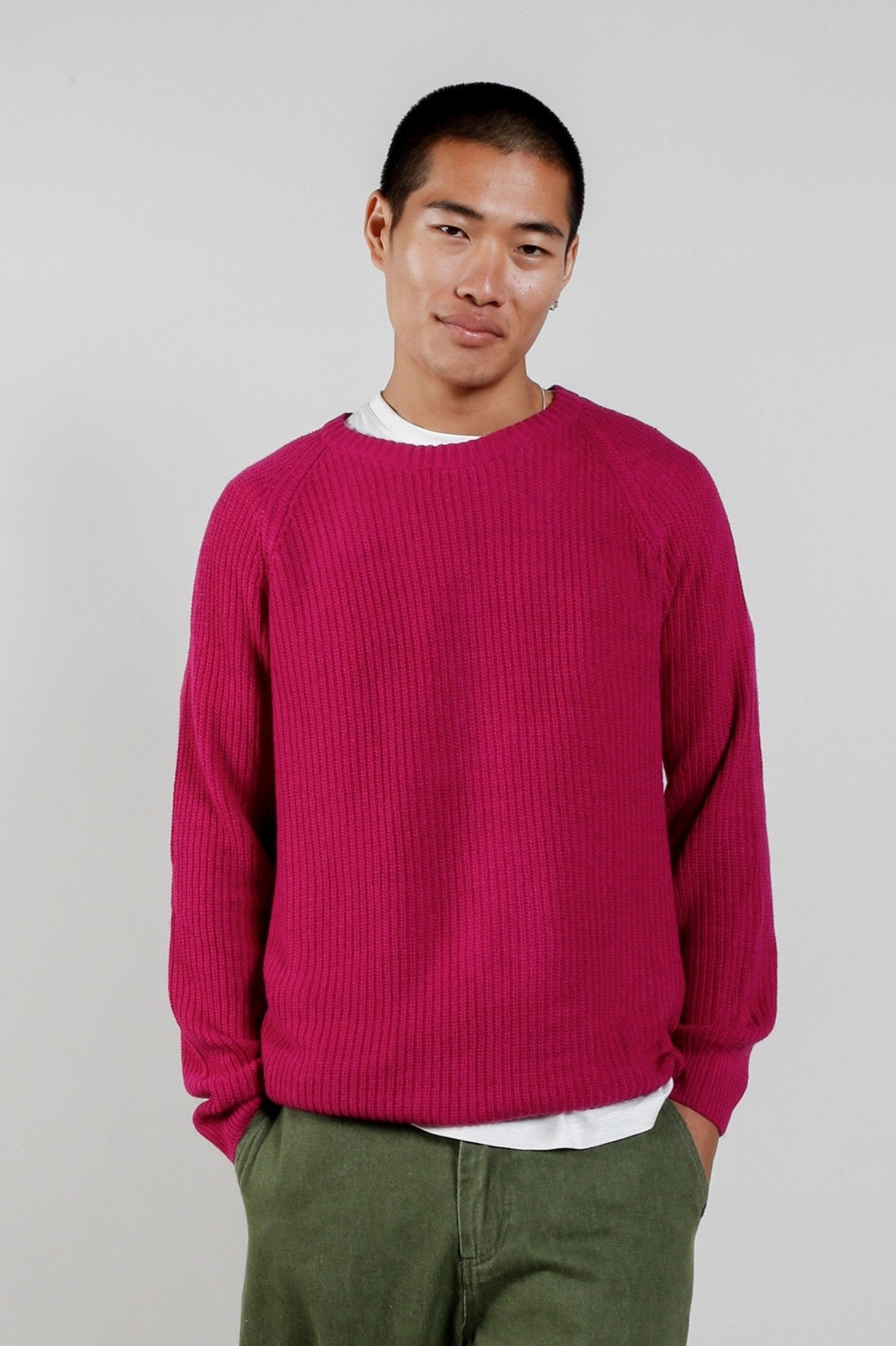 Giovanni Wool Blend Jumper Fuschia