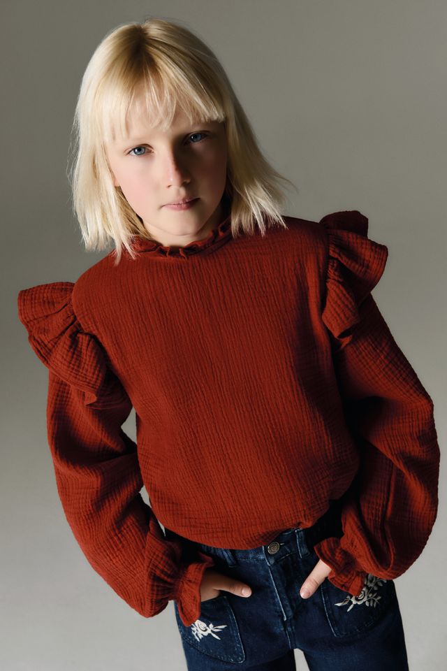 Glacier Kids' Blouse Ruby Dusk Red