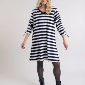 Ailigas Dress Black and White striped