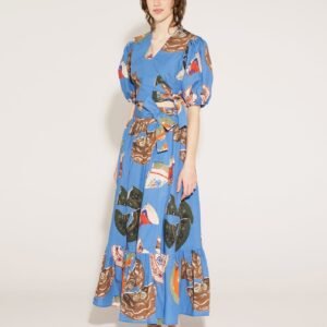 Hadik Wrap Skirt Plates Blue