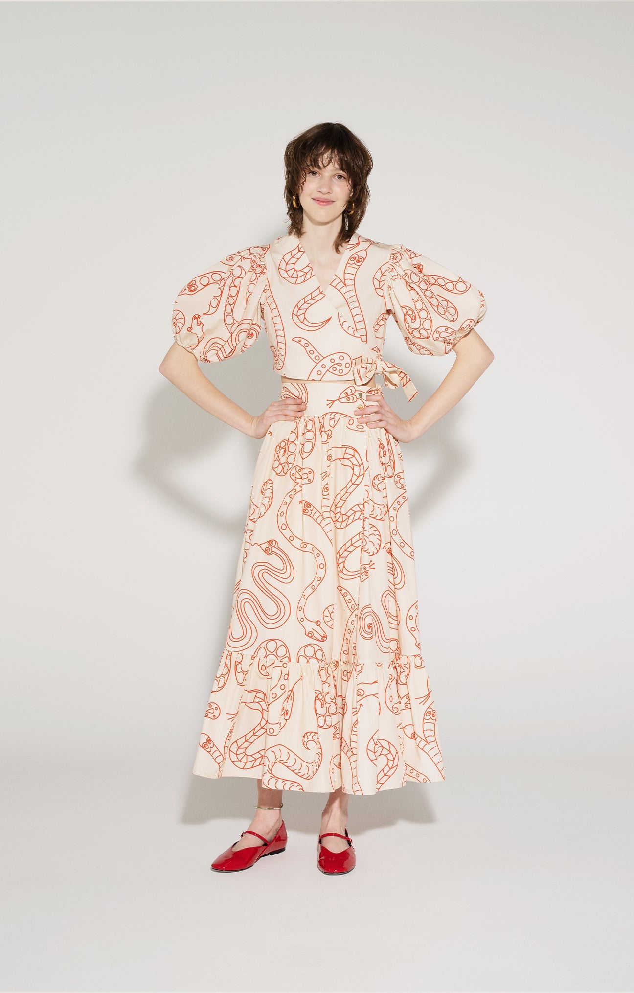 Hadik Wrap Skirt Snakes Beige