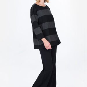Havu Long Sleeve Top Striped Black/Grey