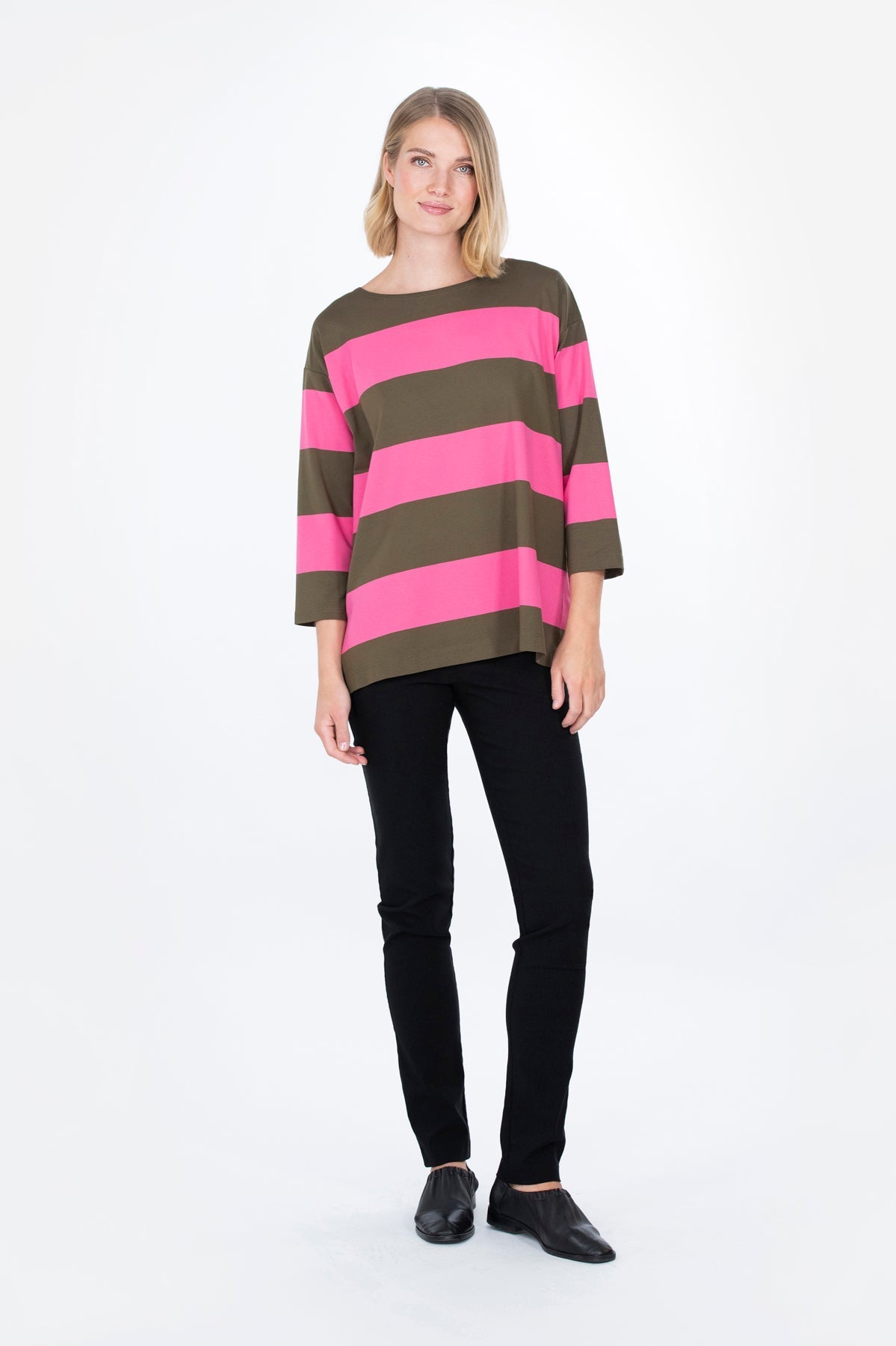 Havu Long Sleeve Top Striped Green/Pink